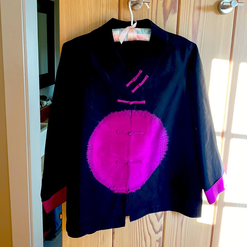 Black silk evening jacket